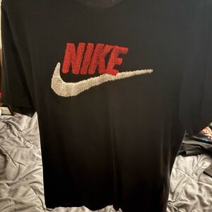 Nike Black Tee with Red and White Logo